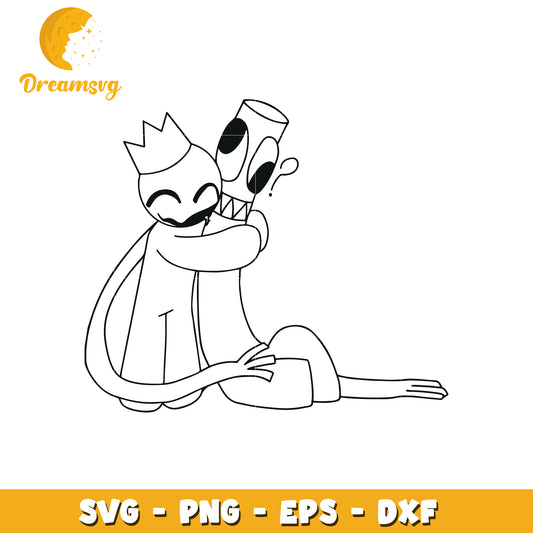 Cute Cartoon Hug SVG Bundle