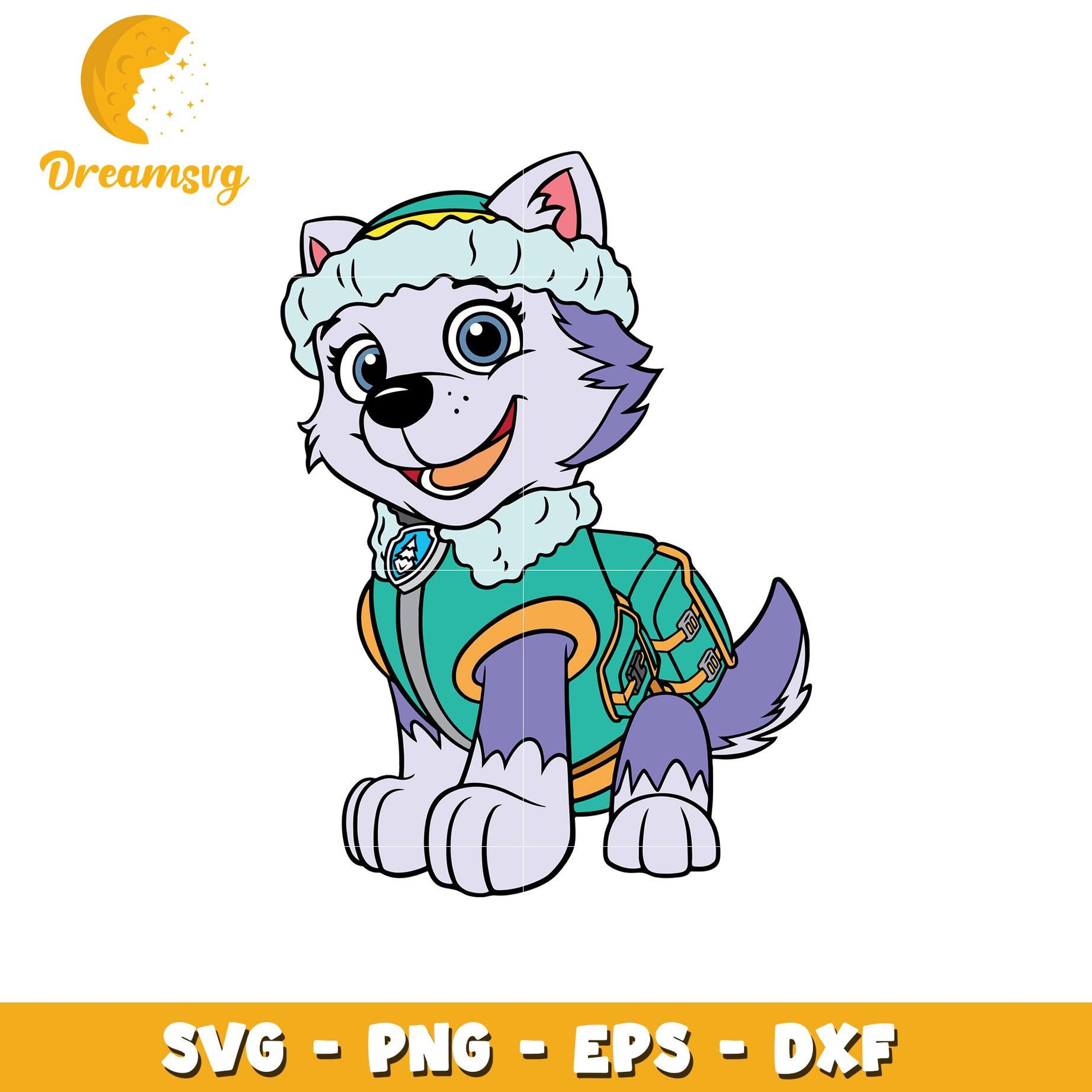 Cute Cartoon Husky Dog SVG File for Crafting and Design Use