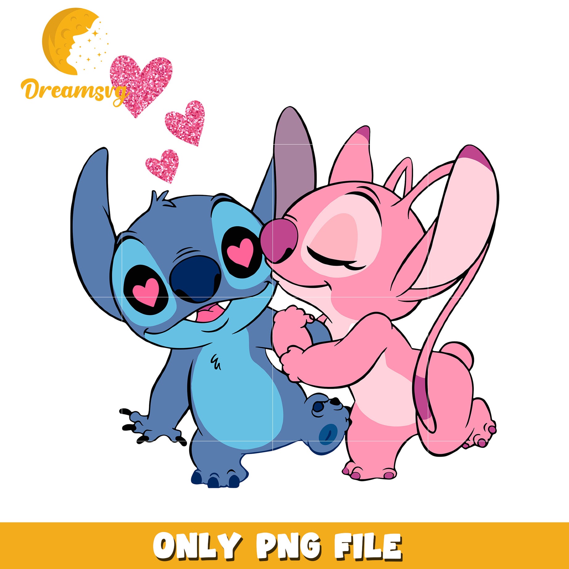 Cute Cartoon Lovers PNG File for Scrapbooking Art