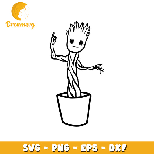 Cute Cartoon Plant SVG for Crafts and Design Projects