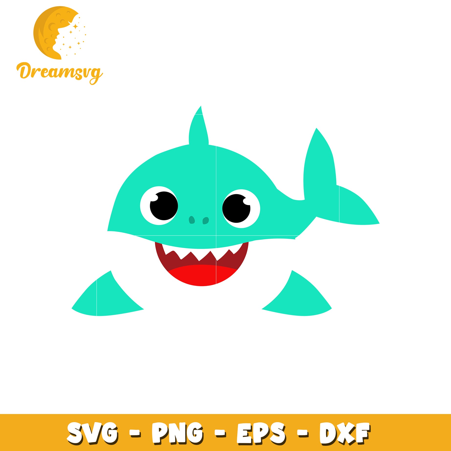 Cute Cartoon Shark SVG Design for Kids Crafting Projects