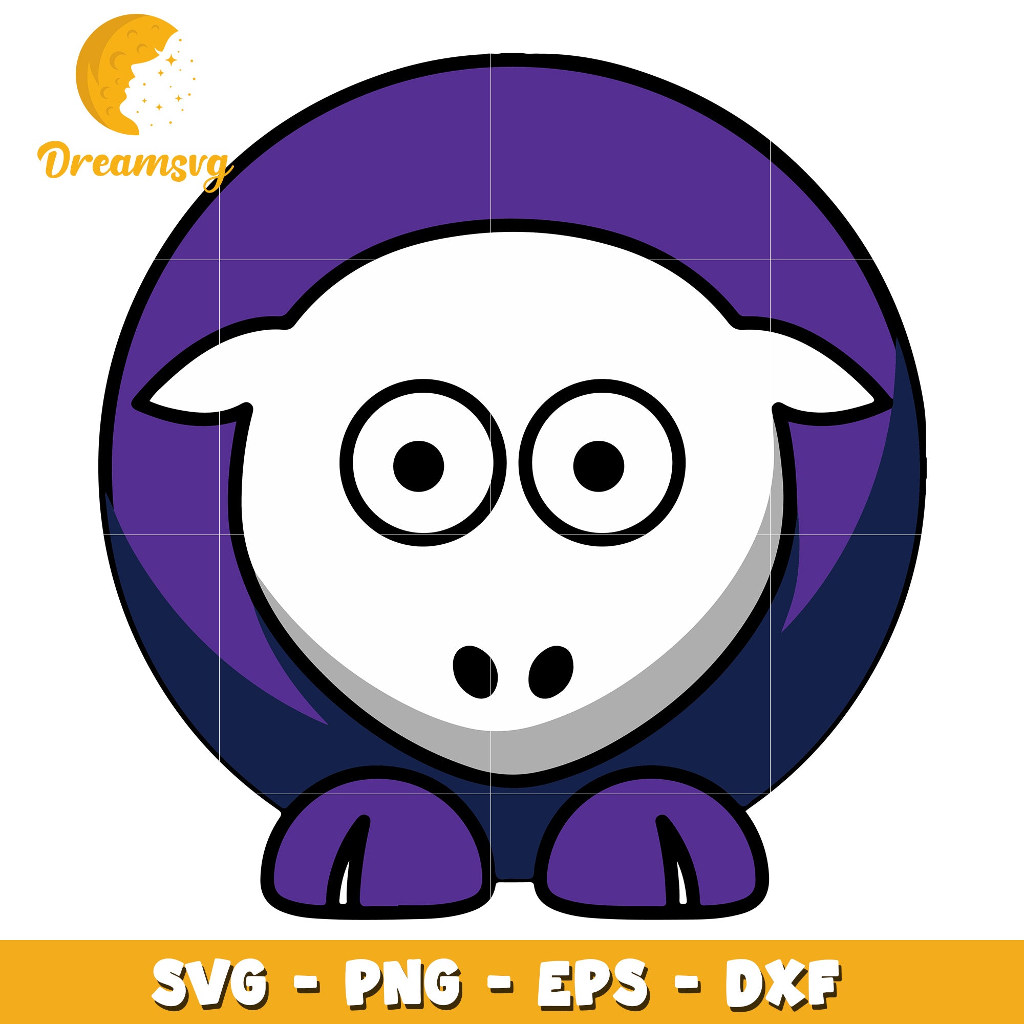 Cute Cartoon Sheep SVG Clipart for Creative Projects Download