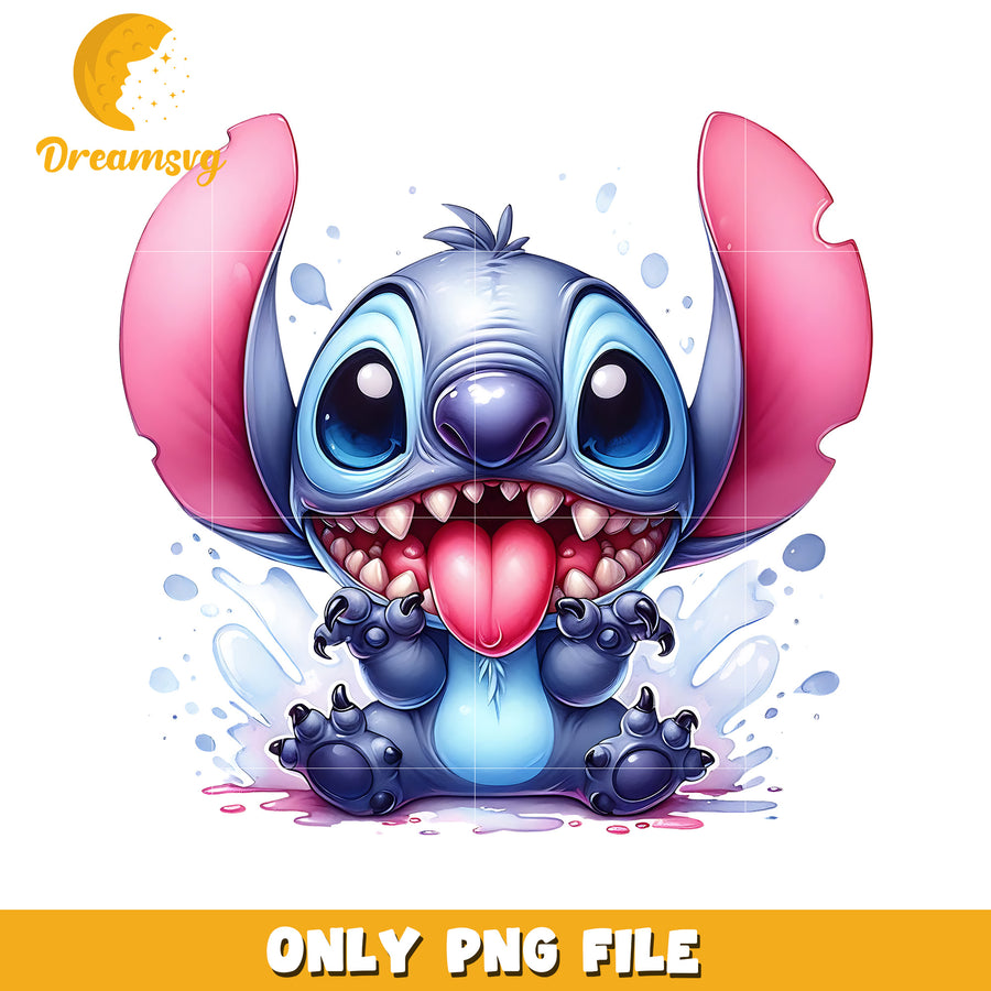 Cute Cartoon Stitch PNG Image for Fun Designs