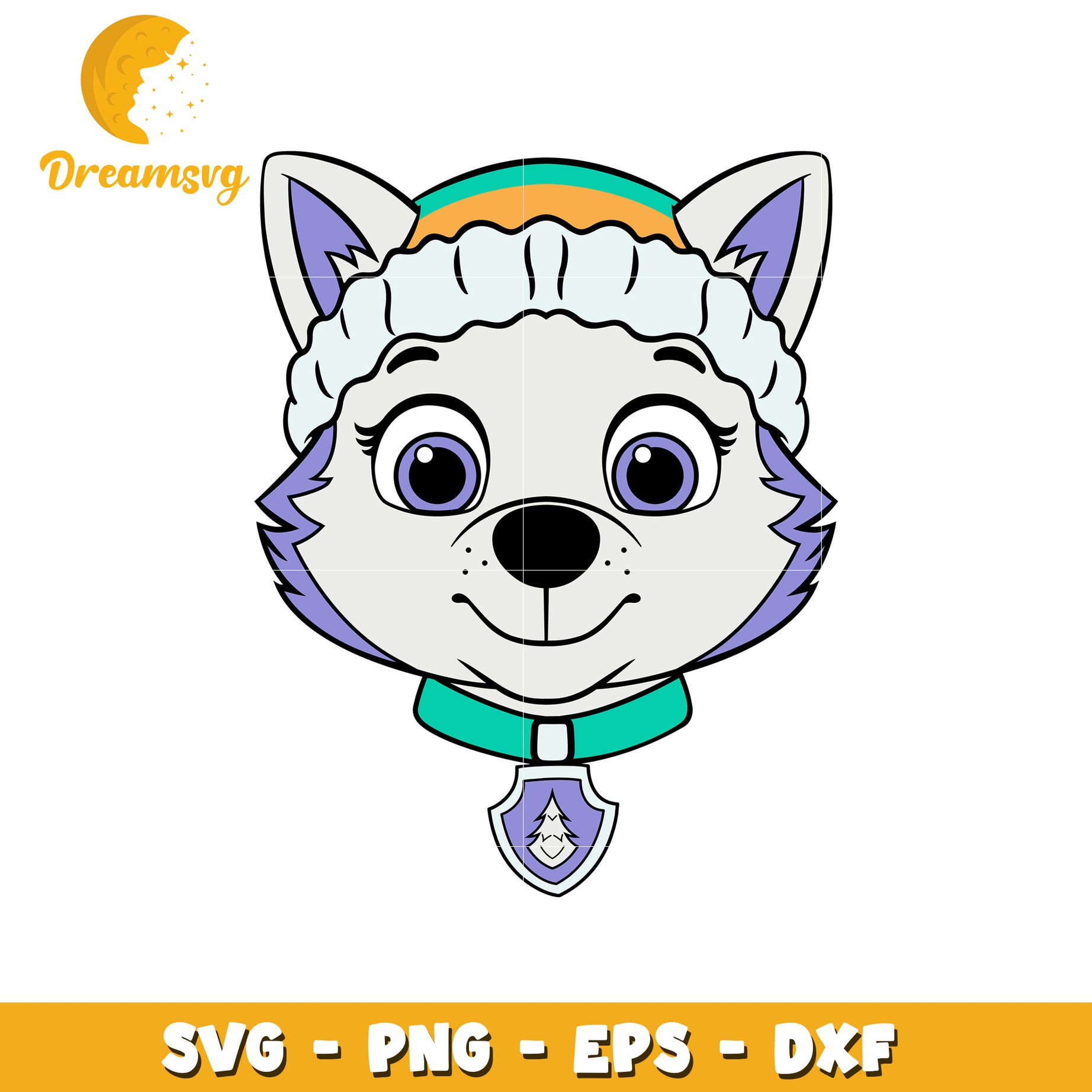 Cute Cartoon Wolf Head SVG for Creative Projects and Crafts