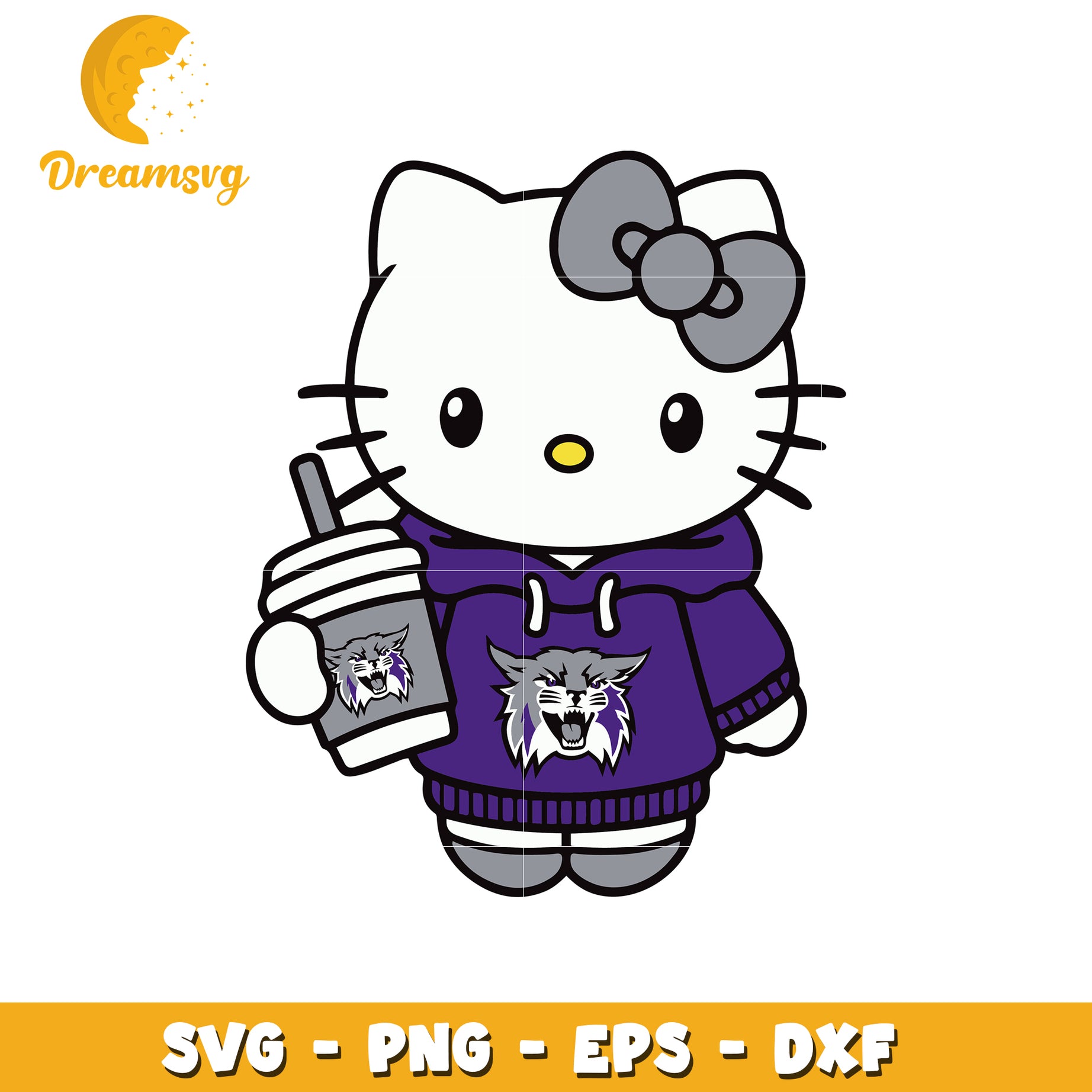 Cute Cat Character SVG Design with Drink 45 Characters