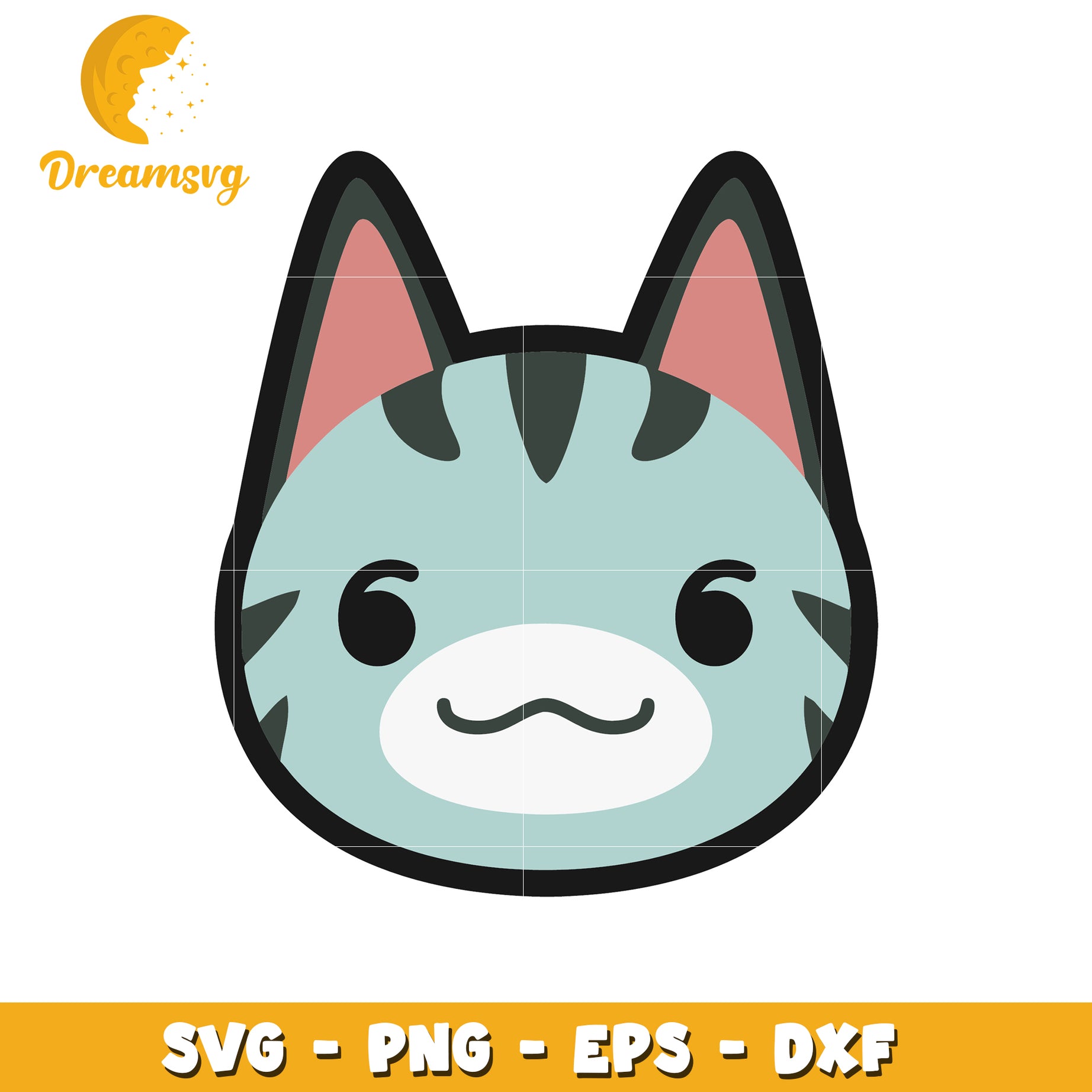 Cute Cat Face SVG Clipart for Crafting and Design Projects
