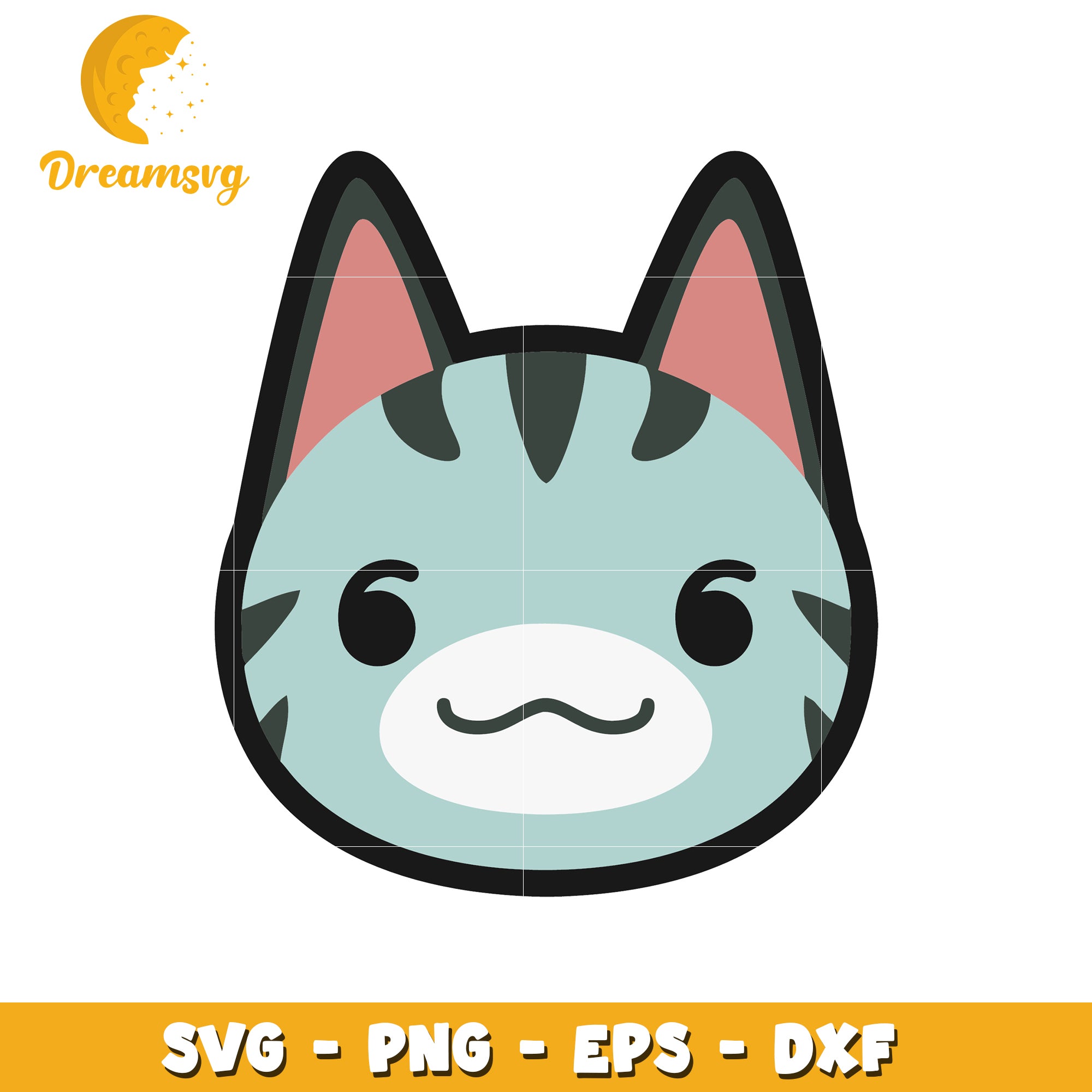 Cute Cat Face SVG Clipart for Crafting and Design Projects