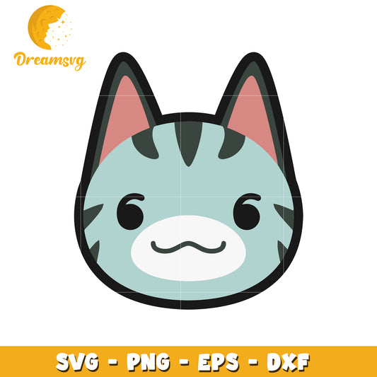 Cute Cat Face SVG Clipart for Crafting and Design Projects