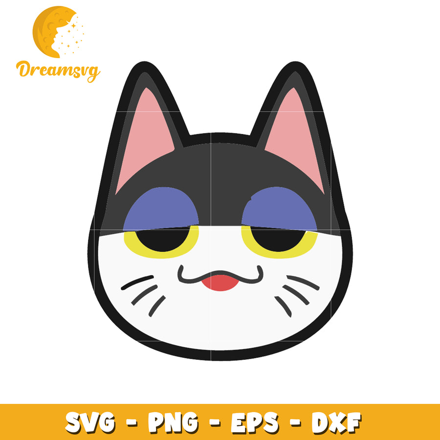 Cute Cat Face SVG PNG EPS DXF