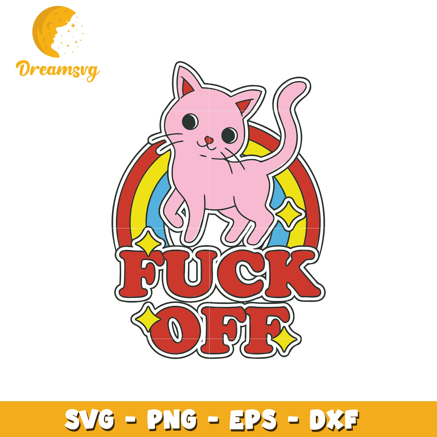 Cute Cat Fuck Off SVG PNG EPS DXF