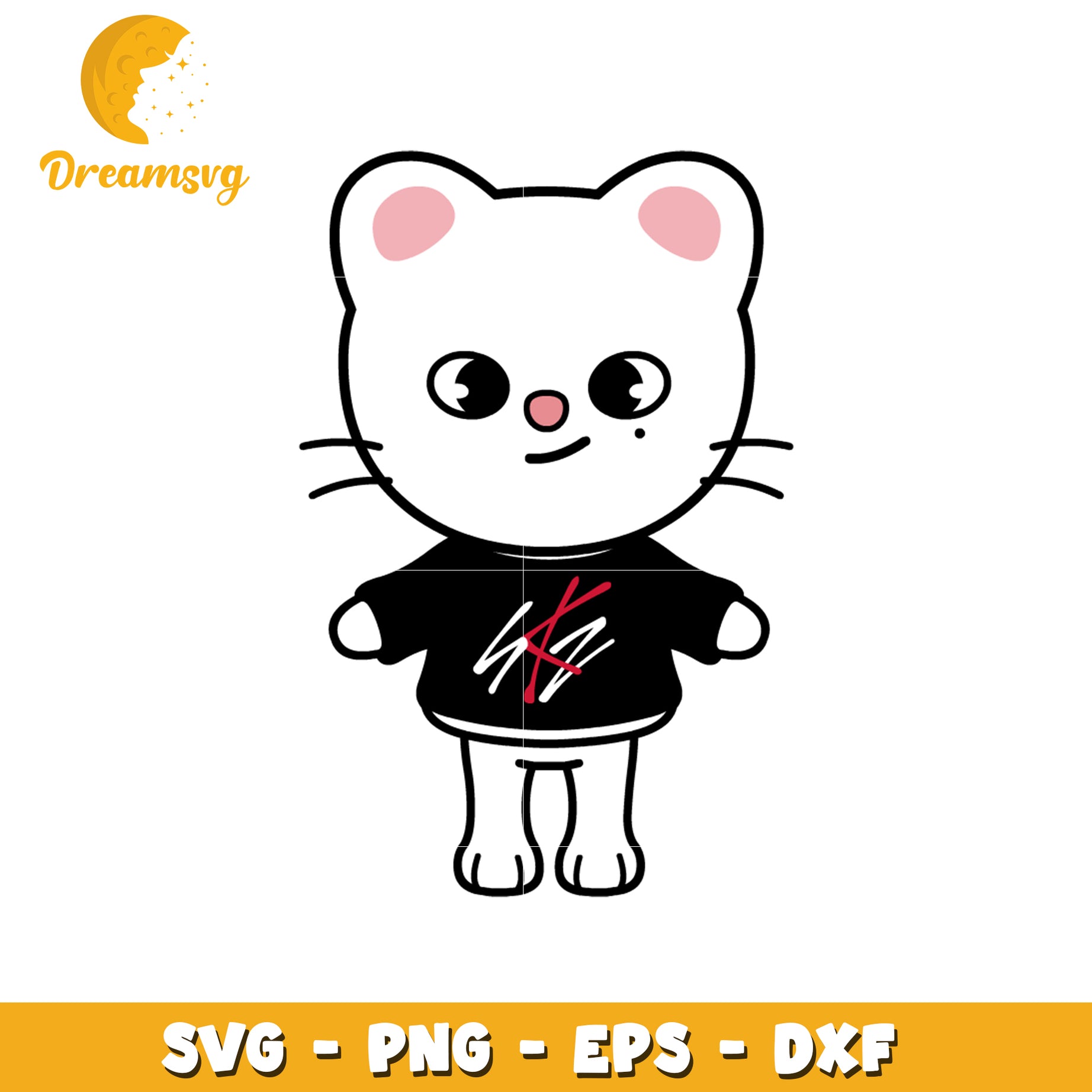 Cute Cat SVG PNG EPS DXF Files