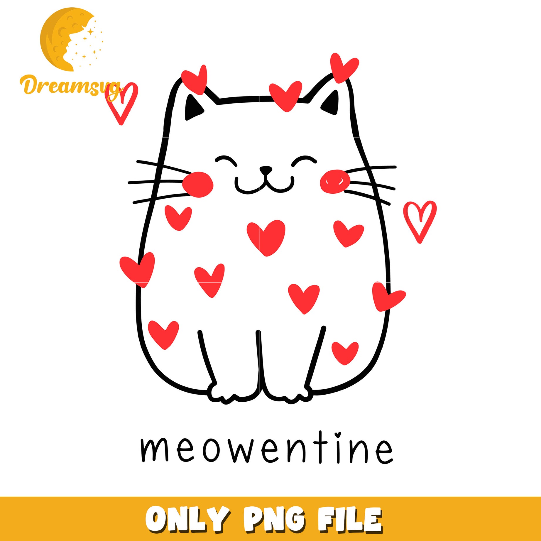 Cute Cat Valentine PNG Clipart