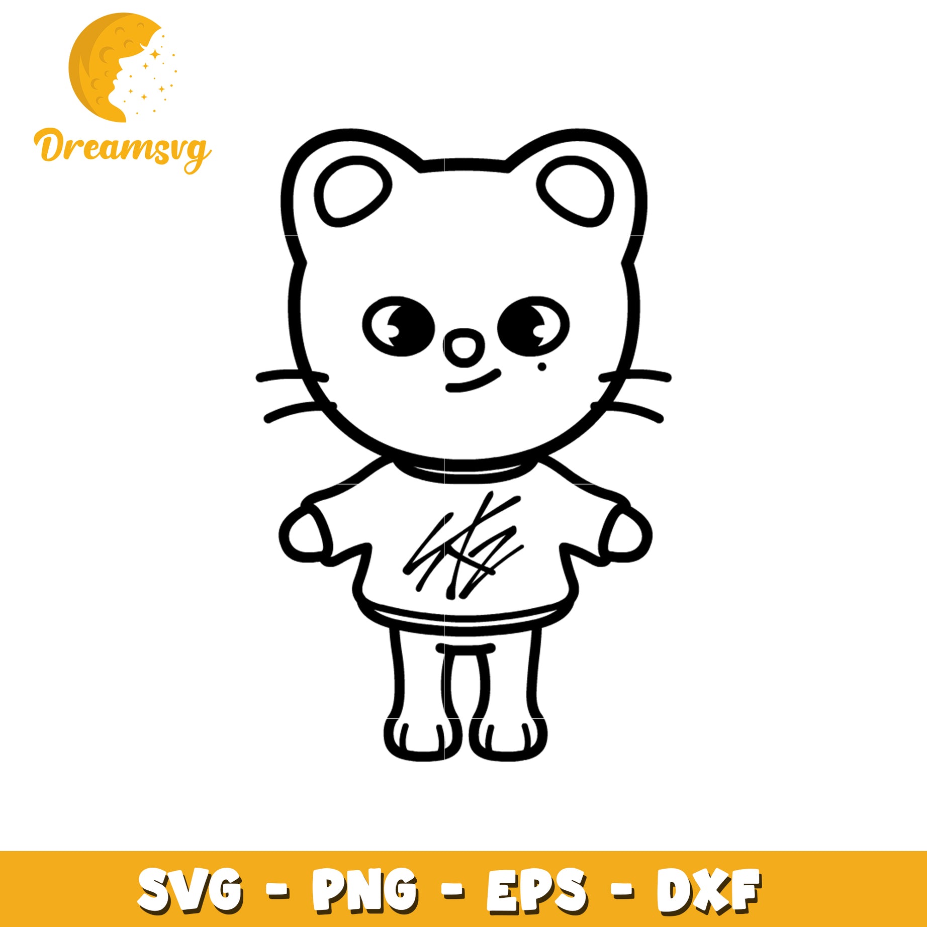 Cute Cat in Sweater SVG PNG EPS DXF