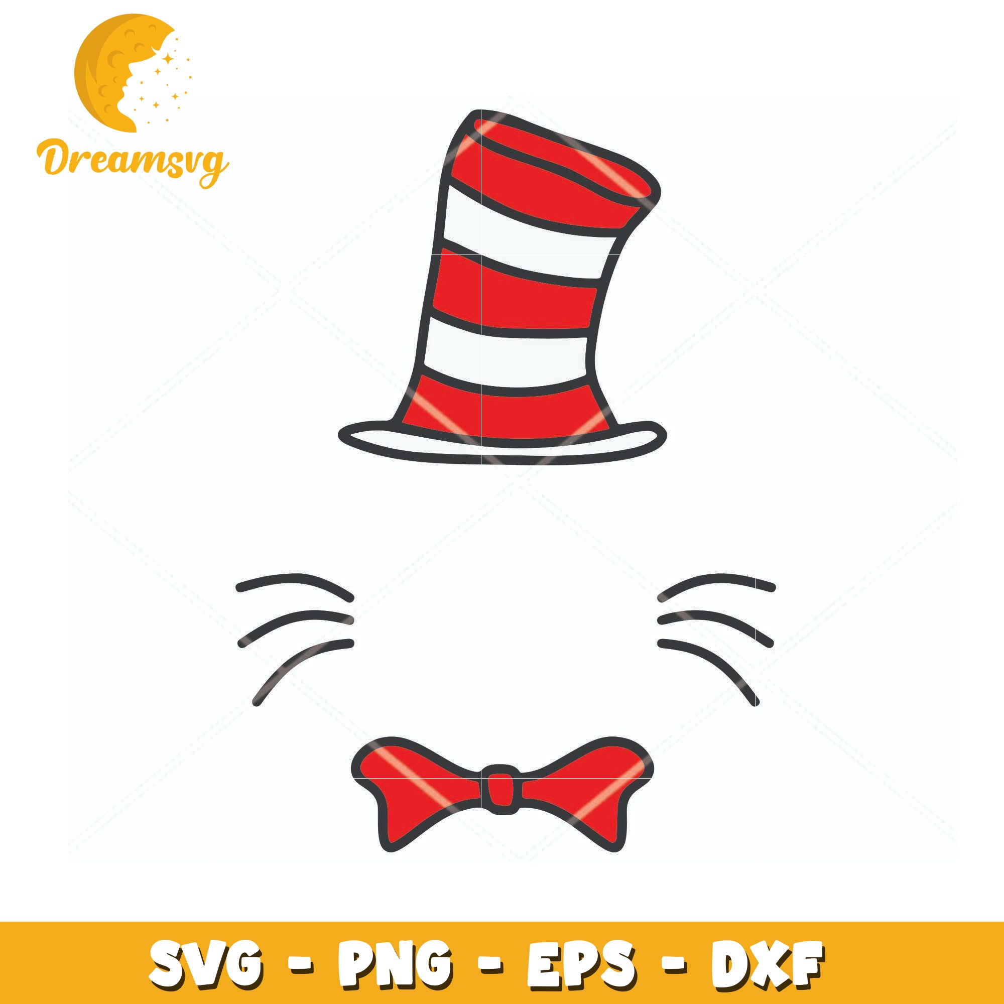 Cute Cat in a Hat with Bow Tie SVG for Fun Designs and Crafts