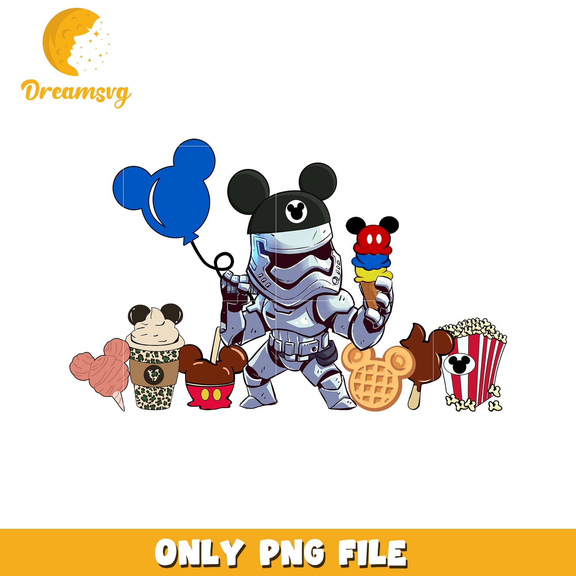 Cute Character Ice Cream Fun PNG File for Kids Design