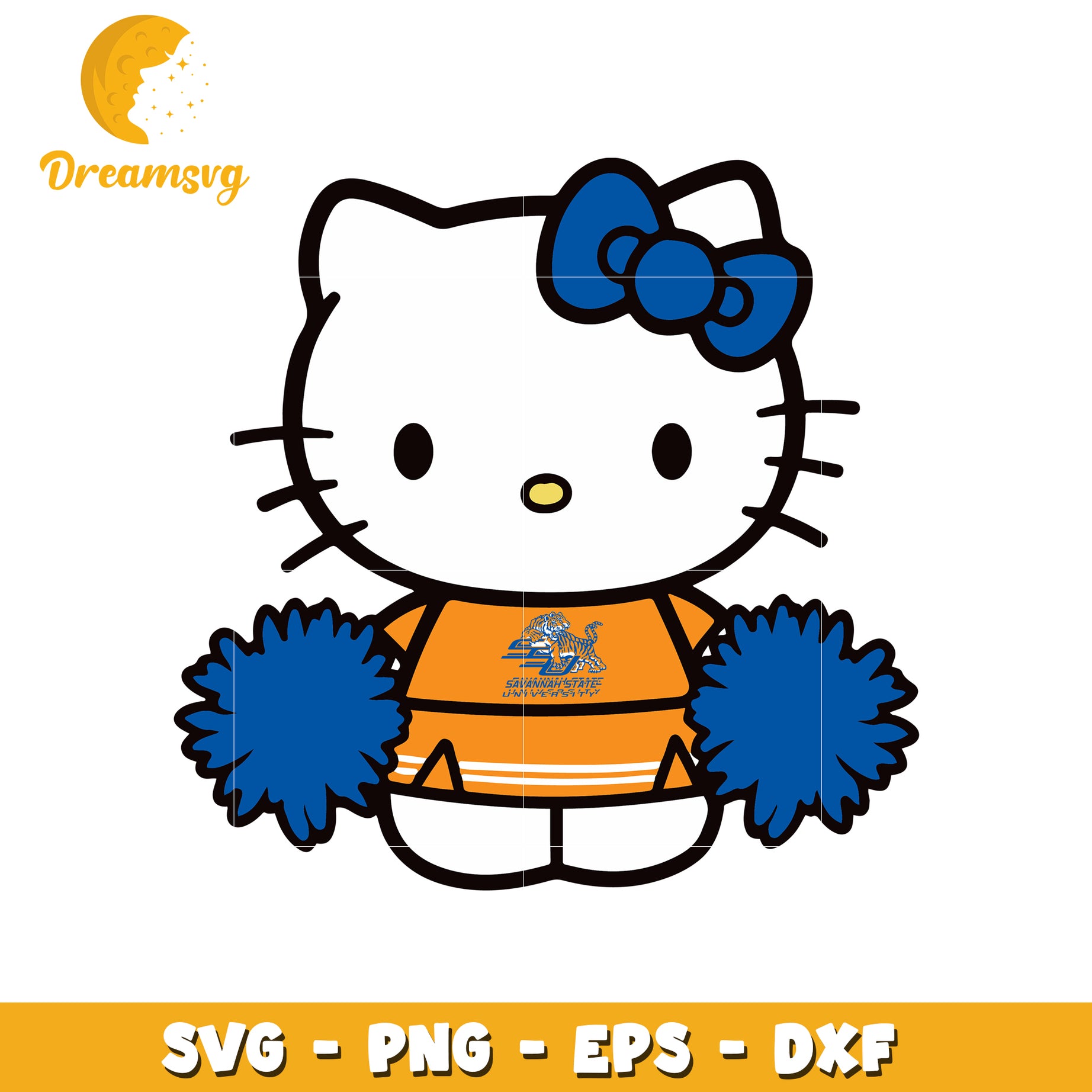Cute Cheerleader Cat SVG Design for Crafts