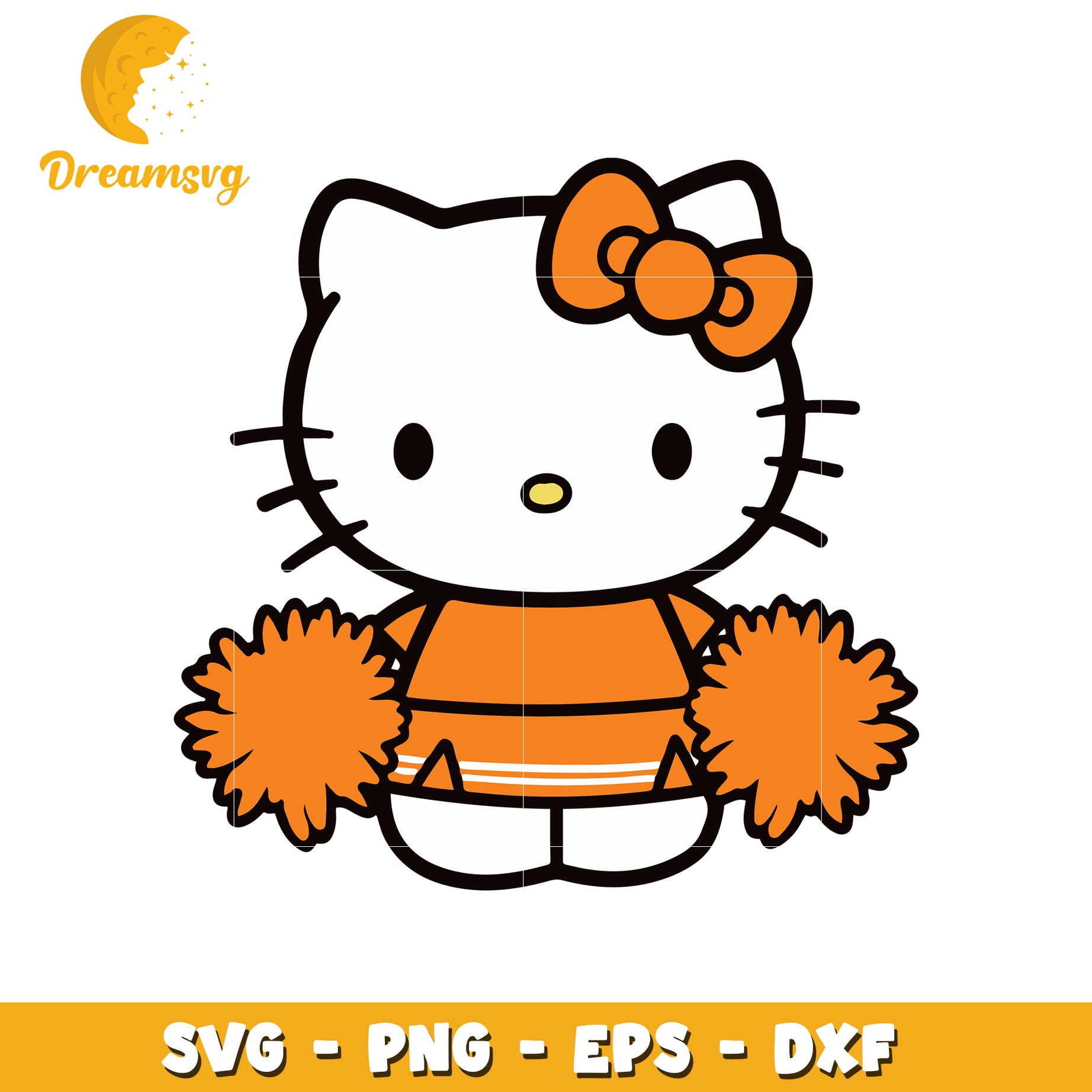 Cute Cheerleader Cat SVG Design for Crafts