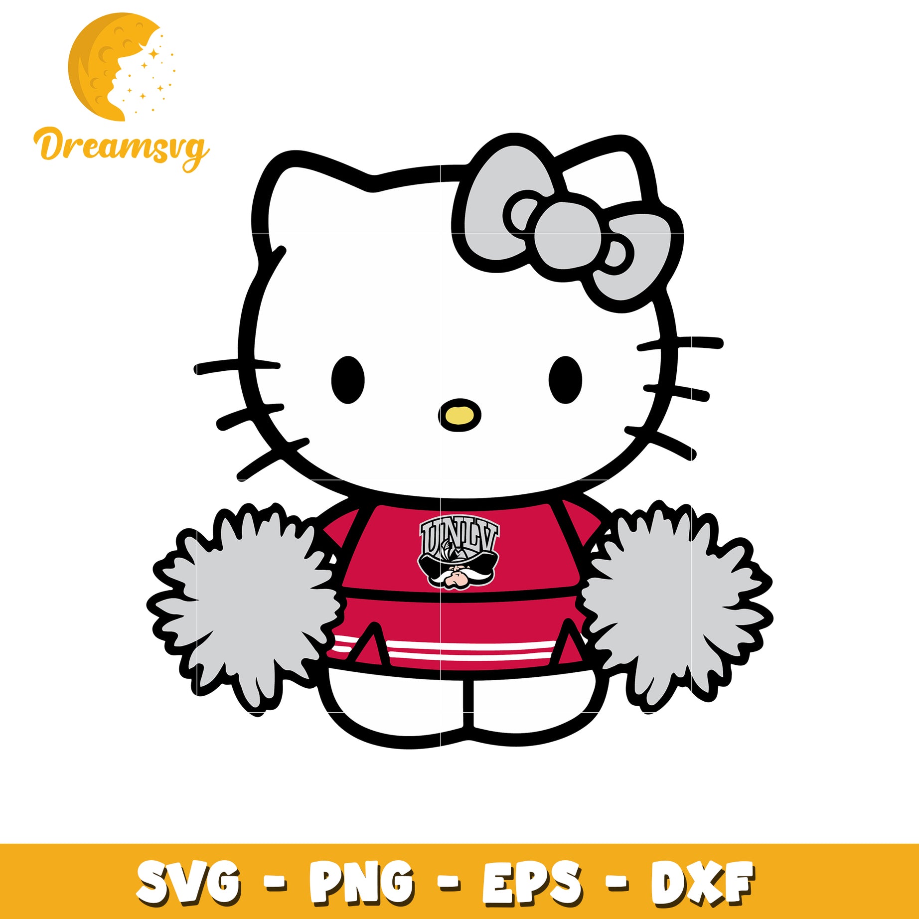 Cute Cheerleader Hello Kitty SVG Design for Crafts