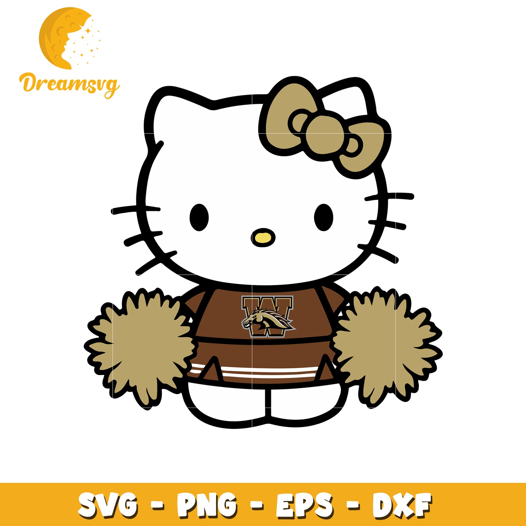 Cute Cheerleader Hello Kitty SVG Design for Fans