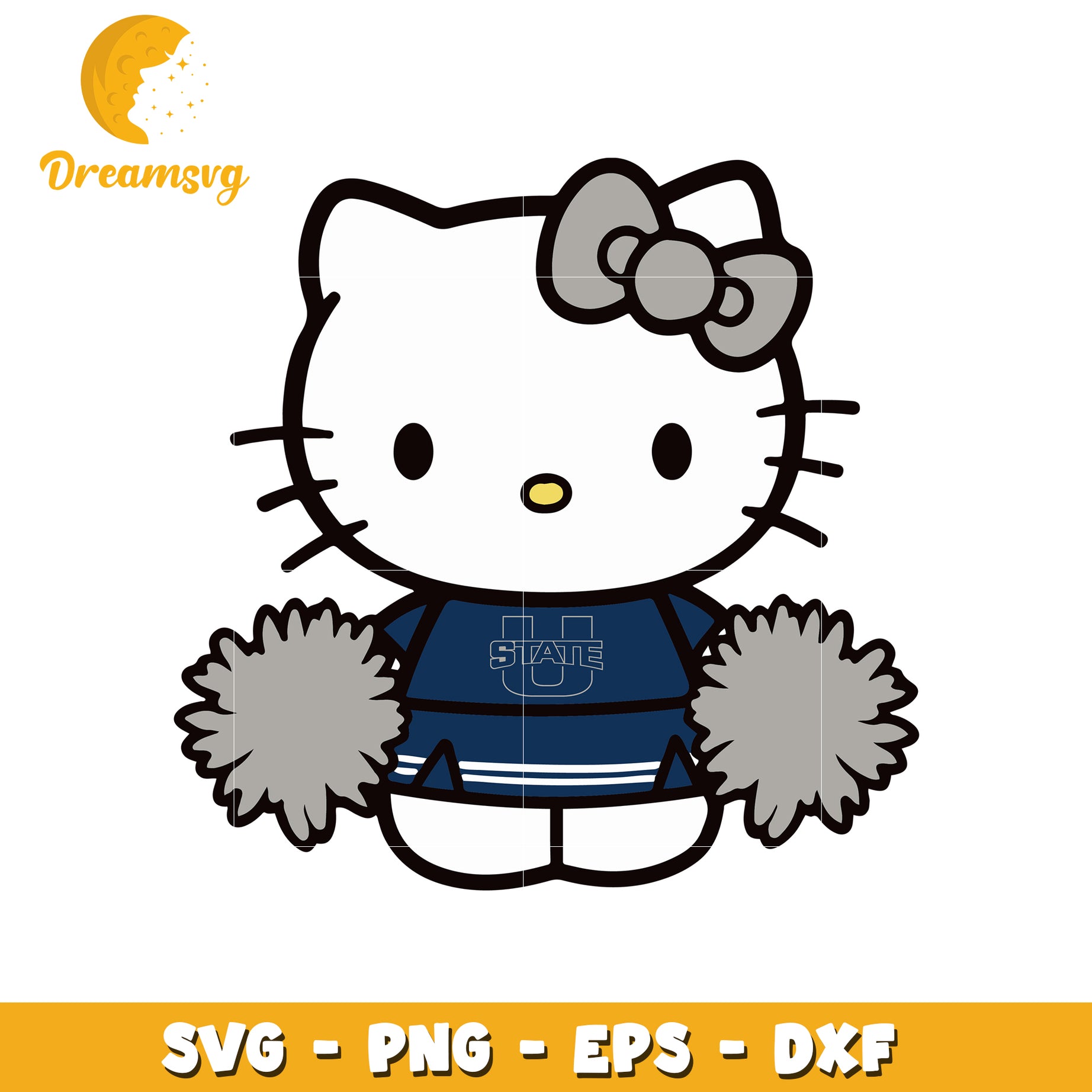 Cute Cheerleader Kitty SVG Design for Fans