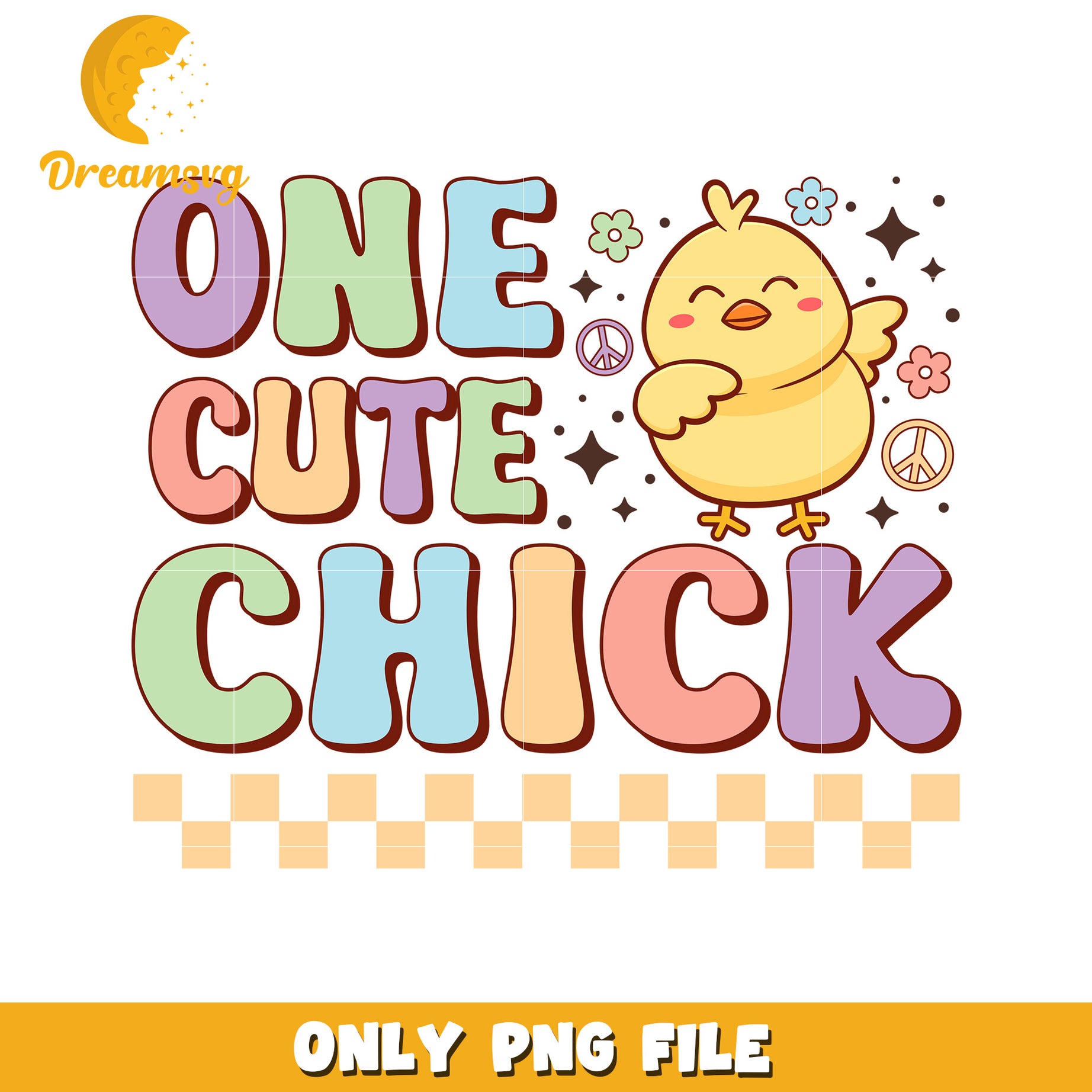 Cute Chick Graphic Design for Shirts and Accessories PNG