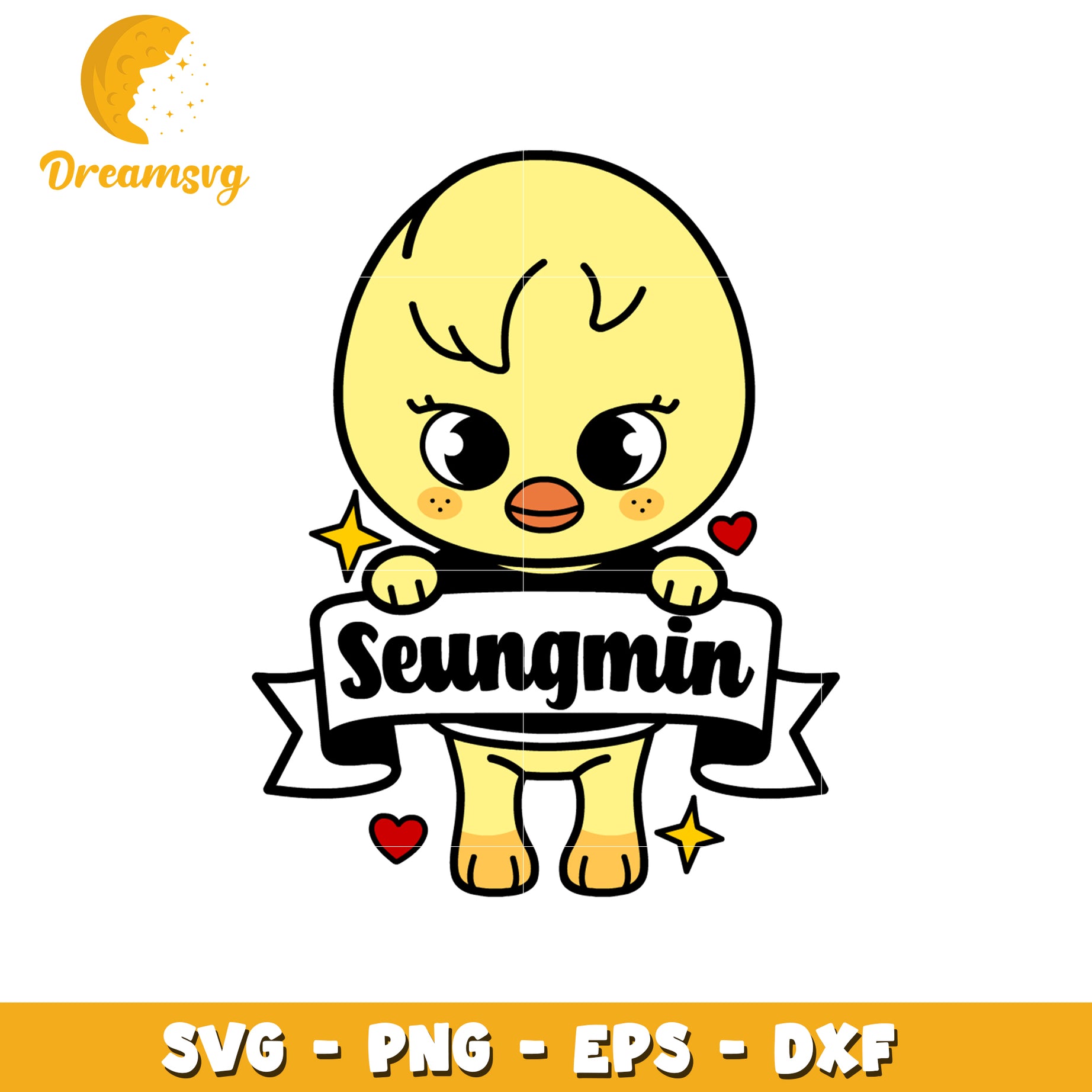 Cute Chick SVG with Seungmin Name