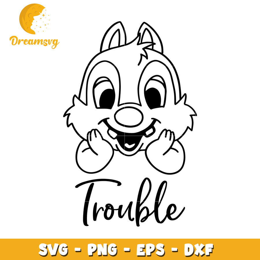 Cute Chipmunk Trouble SVG Cut File