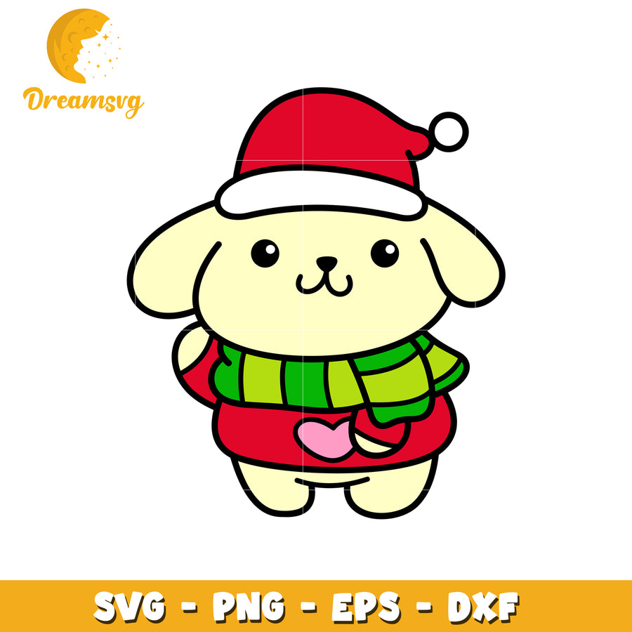Cute Christmas Dog SVG Graphic for Holiday Crafts and Designs