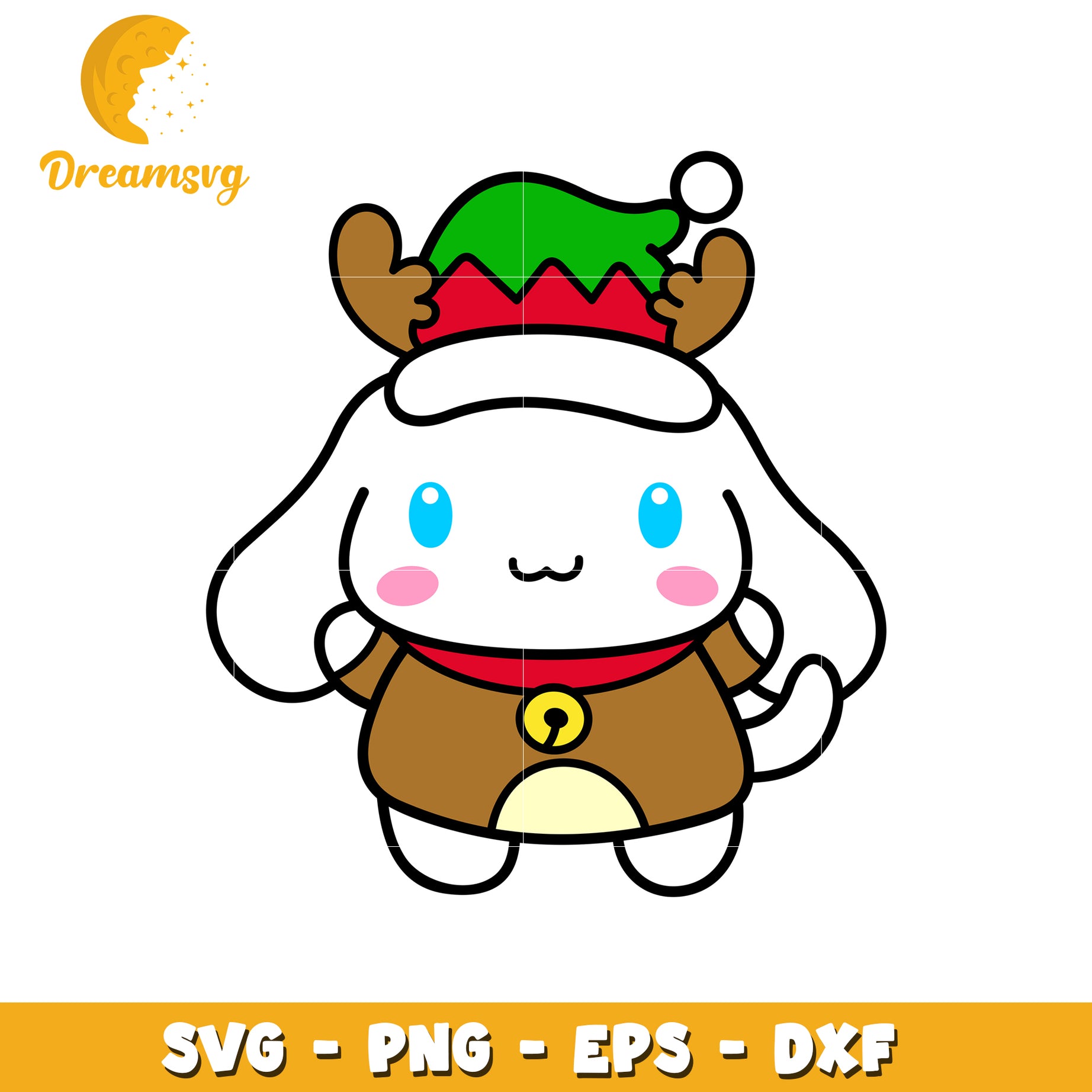 Cute Christmas Puppy SVG PNG EPS DXF