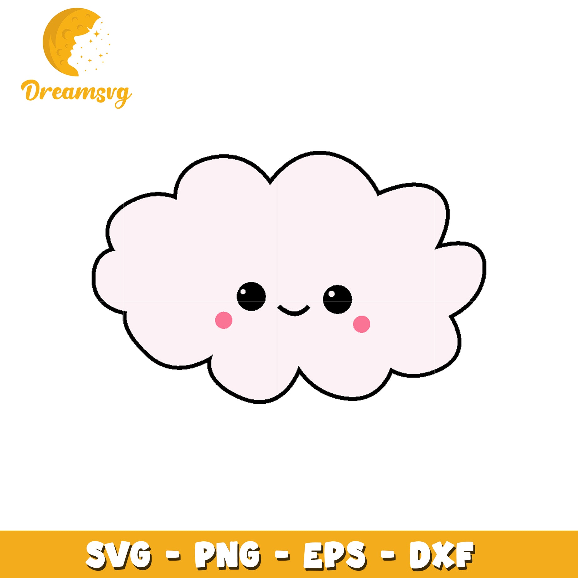 Cute Cloud SVG PNG EPS DXF Files