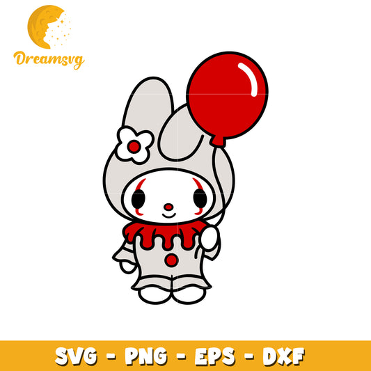Cute Clown Bunny SVG PNG EPS DXF