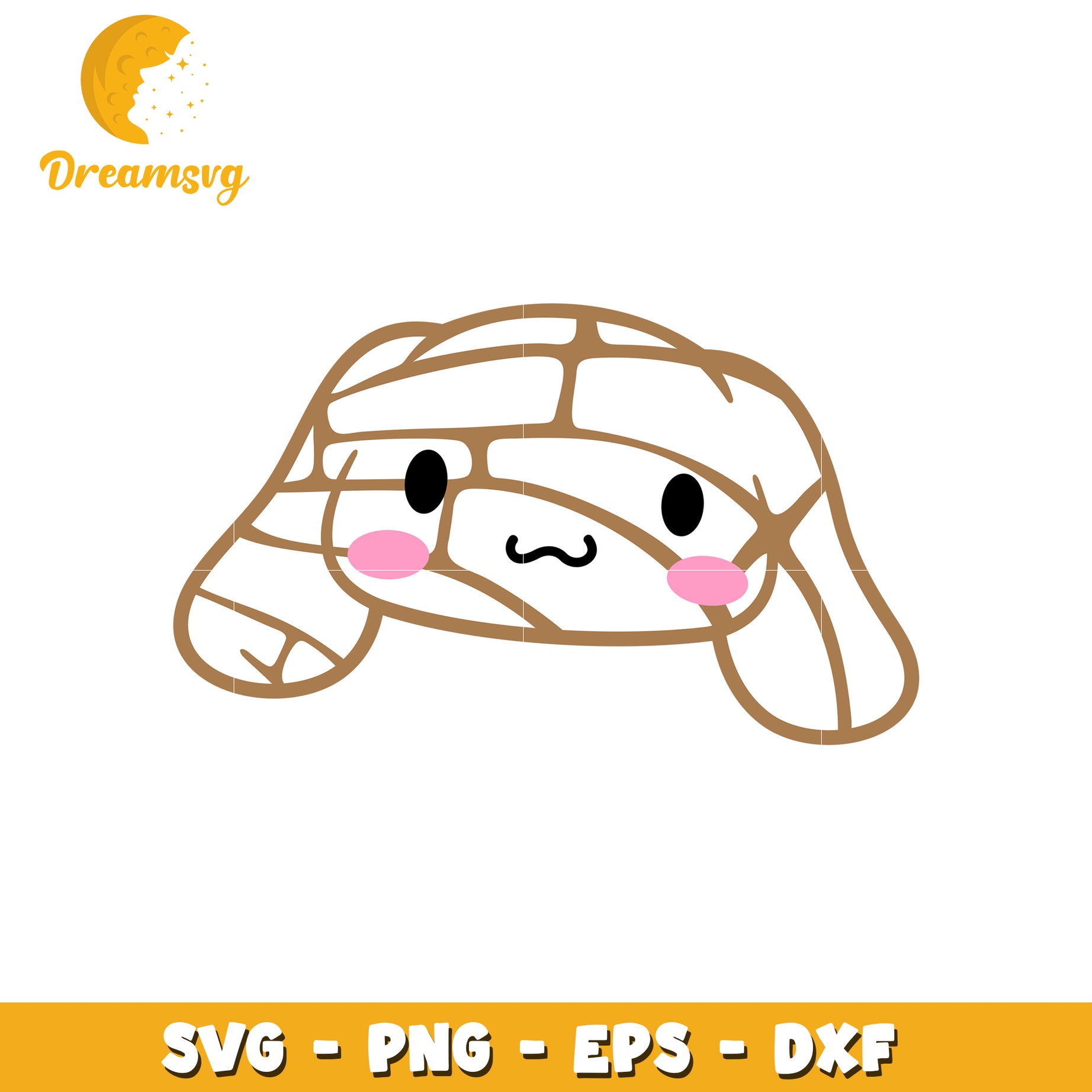 Cute Concha Bread SVG Cut File