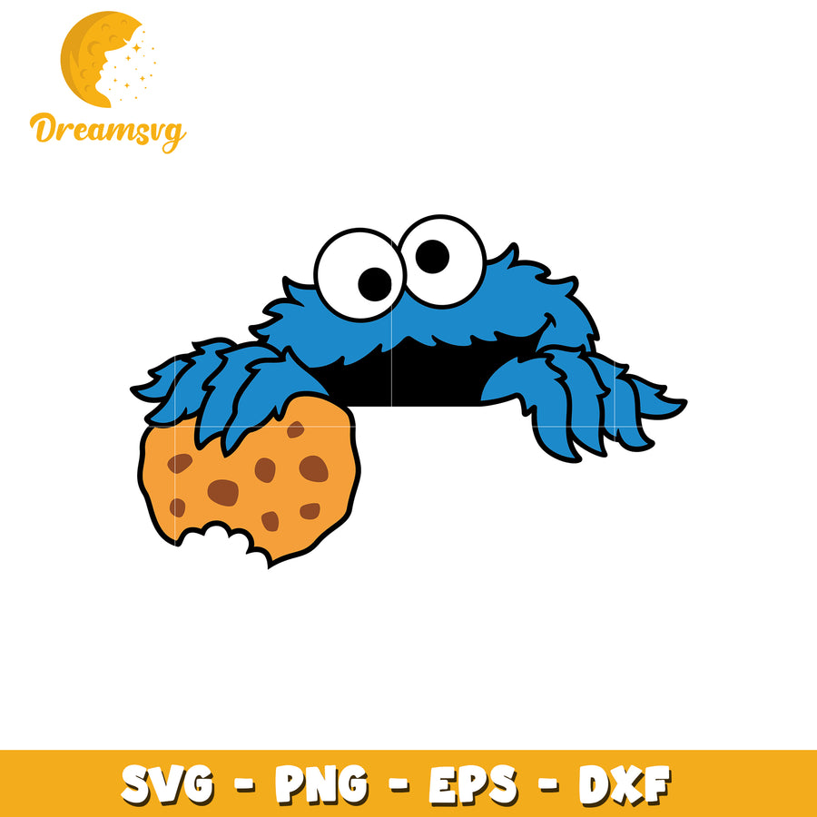 Cute Cookie Monster SVG Design for Crafting and Printing Fun