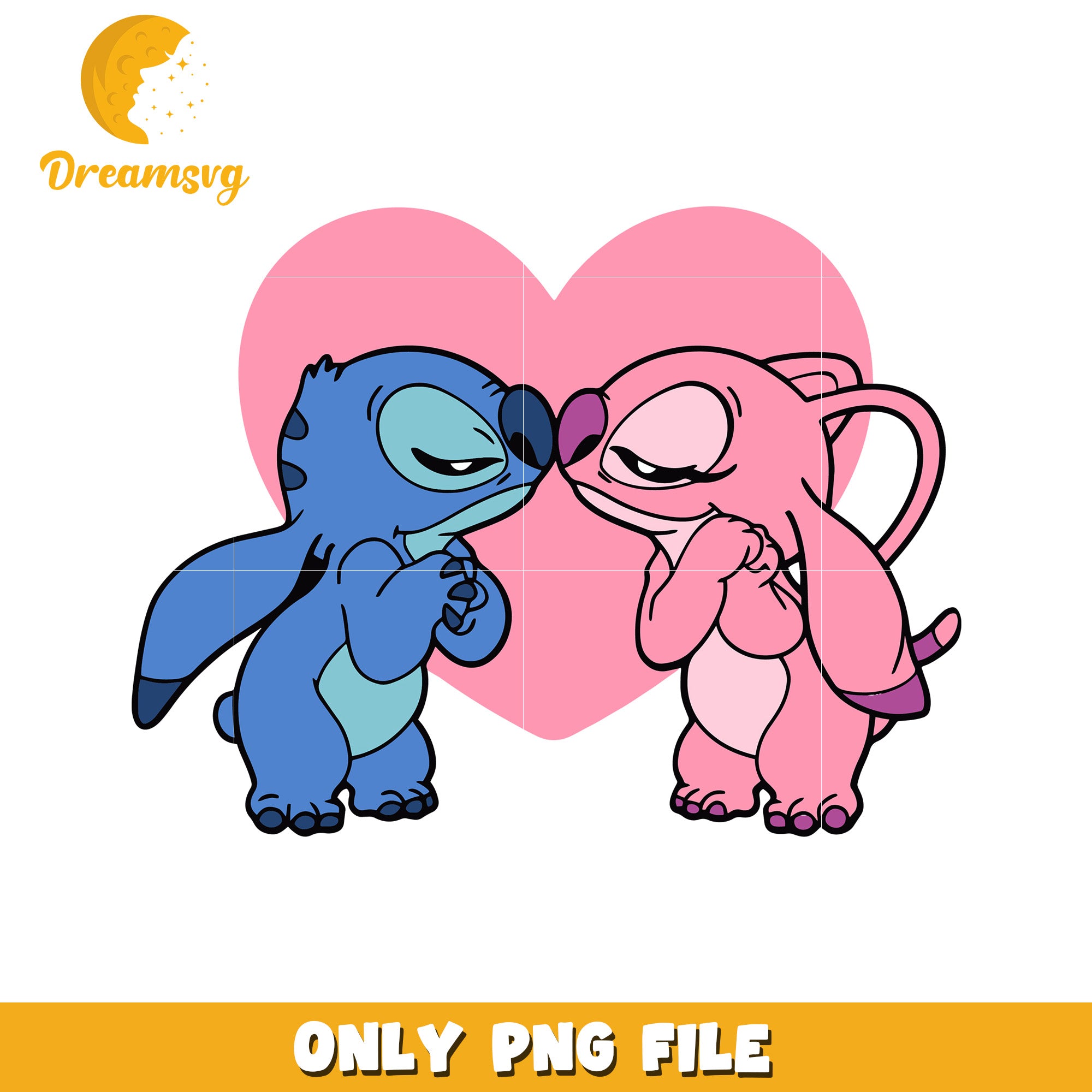 Cute Couple Cartoon Characters PNG File Downloadable Art