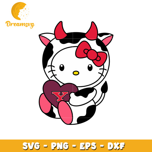 Cute Cow Character SVG Design with Heart Shape