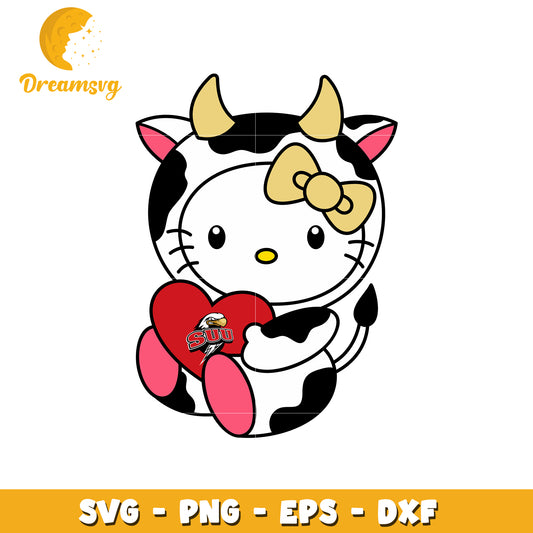 Cute Cow Girl SVG Design with Heart and Logo