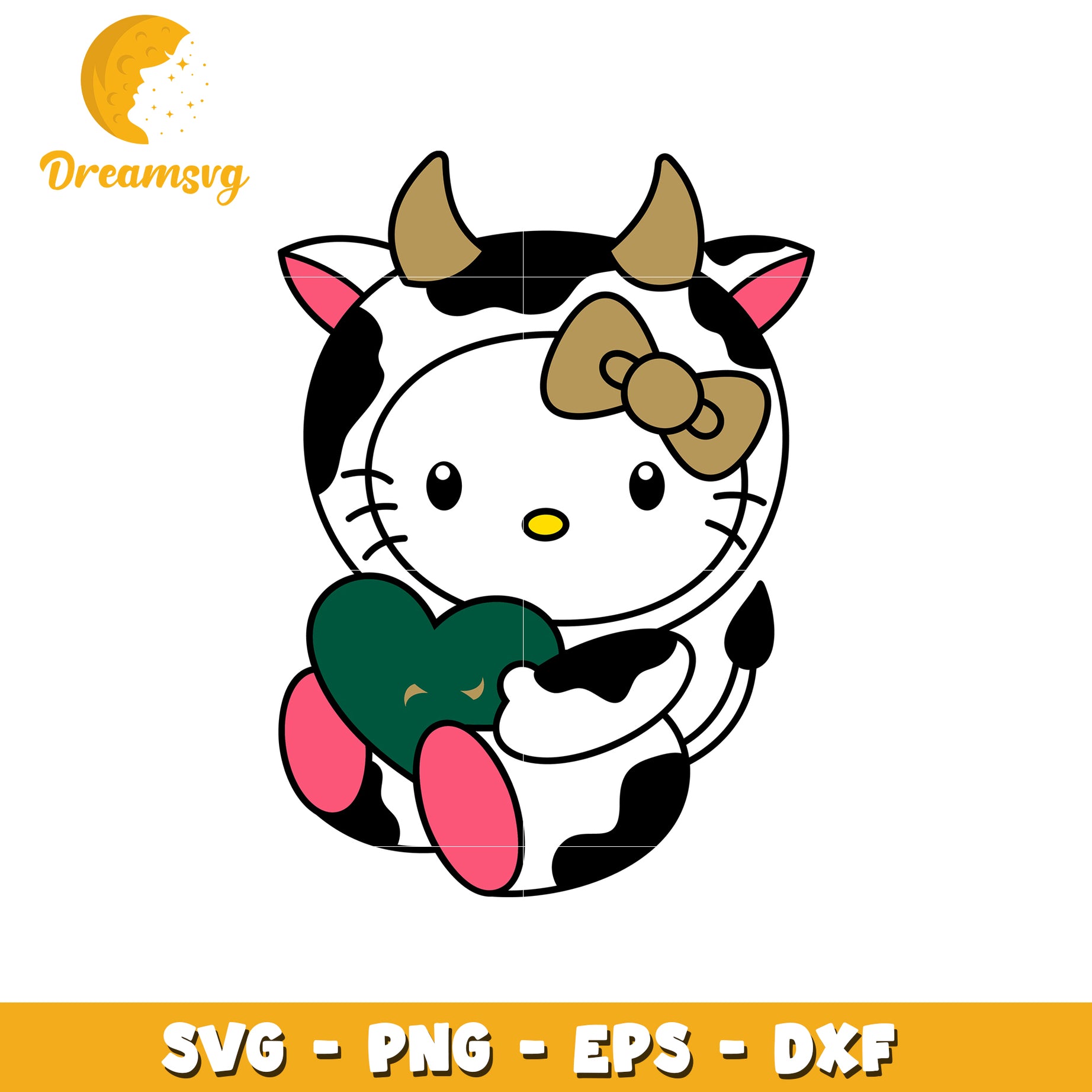 Cute Cow Hello Kitty SVG Design for Crafting Fun