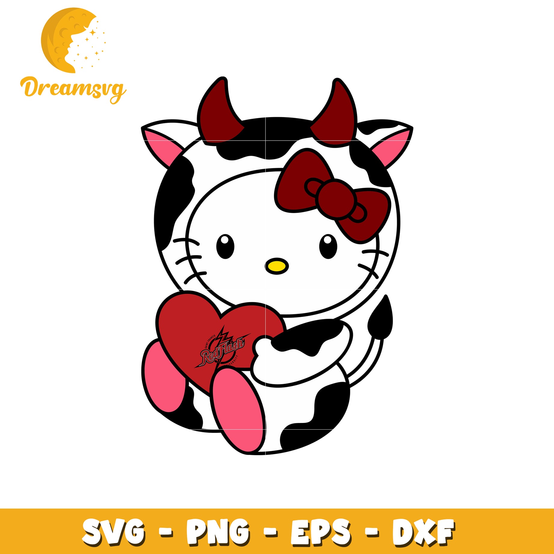 Cute Cow Hello Kitty SVG Design for Crafts Lovers