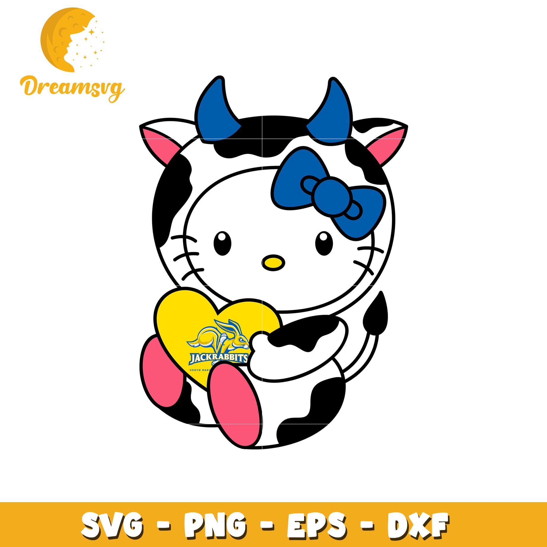 Cute Cow Hello Kitty SVG Design for Fans