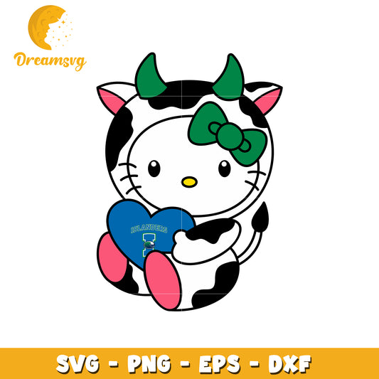 Cute Cow Hello Kitty SVG Design for Islanders Fans