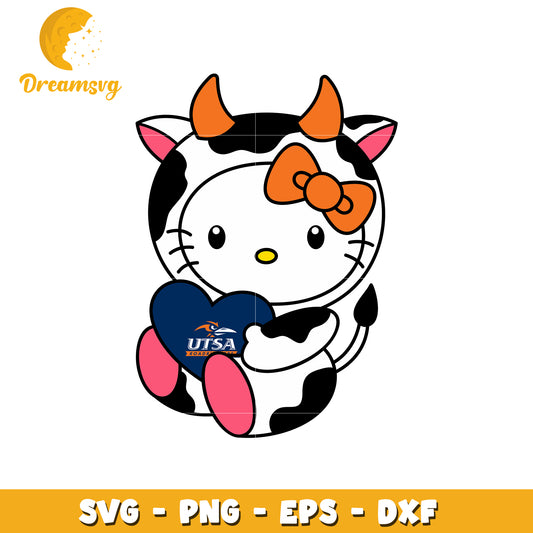 Cute Cow Hello Kitty SVG Design for UTSA Fans