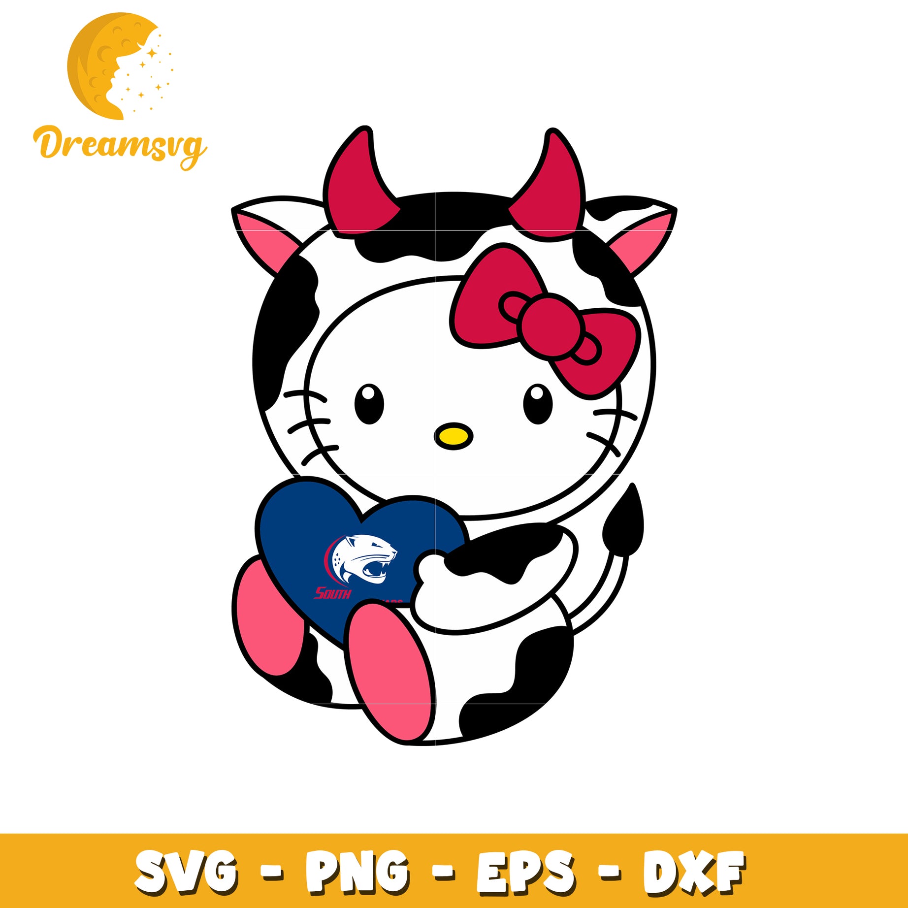 Cute Cow Themed SVG Design for Hello Kitty Lovers
