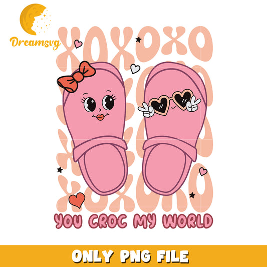Cute Croc Slippers PNG Design
