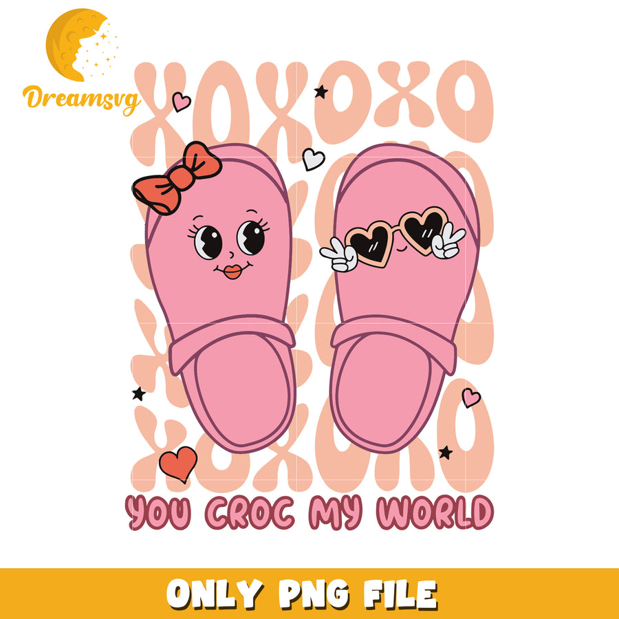 Cute Croc Slippers PNG Design