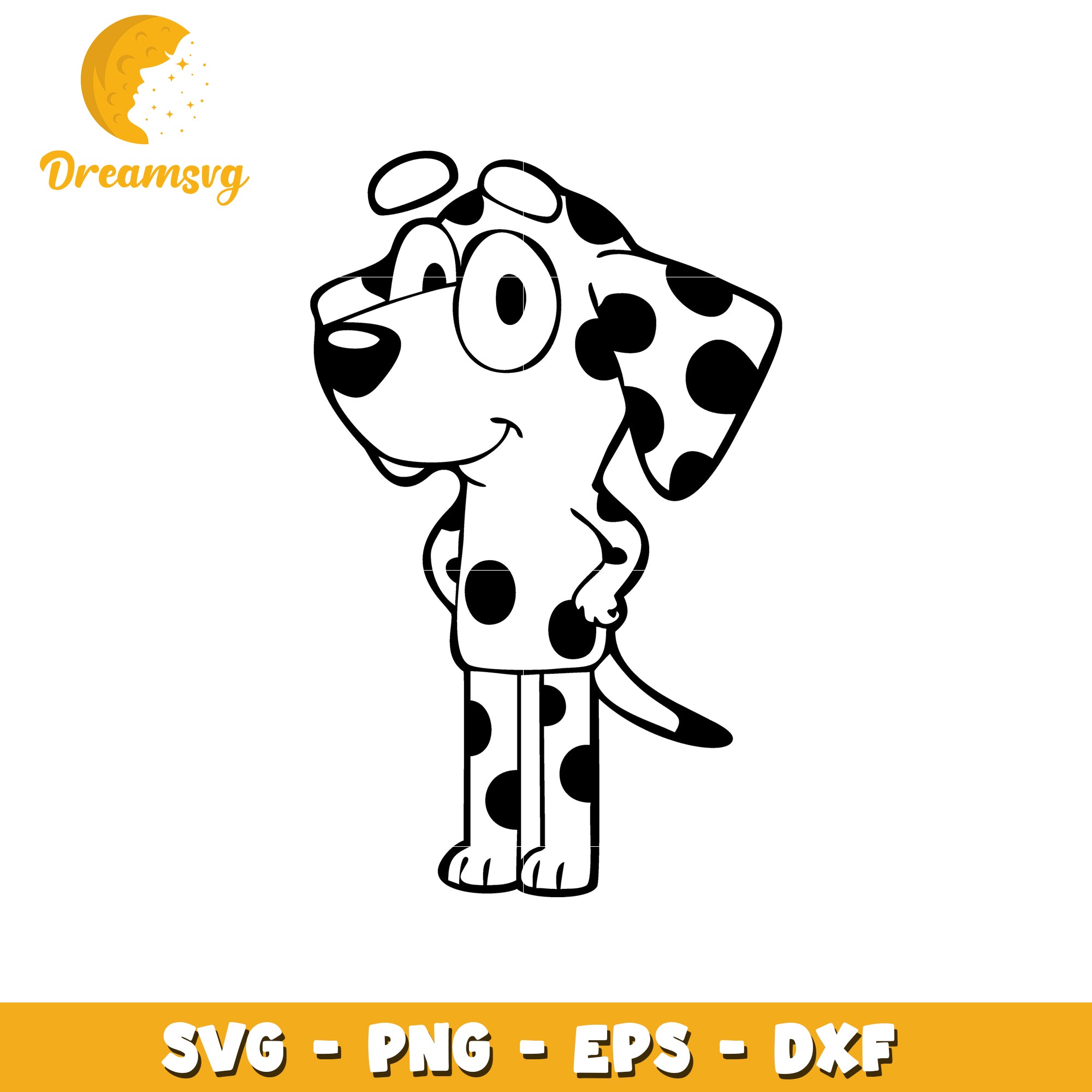 Cute Dalmatian Dog SVG PNG EPS DXF