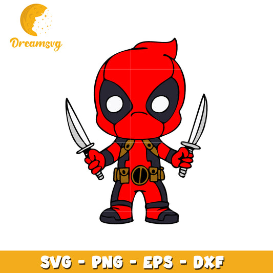 Cute Deadpool Character SVG Design for Crafts and DIY