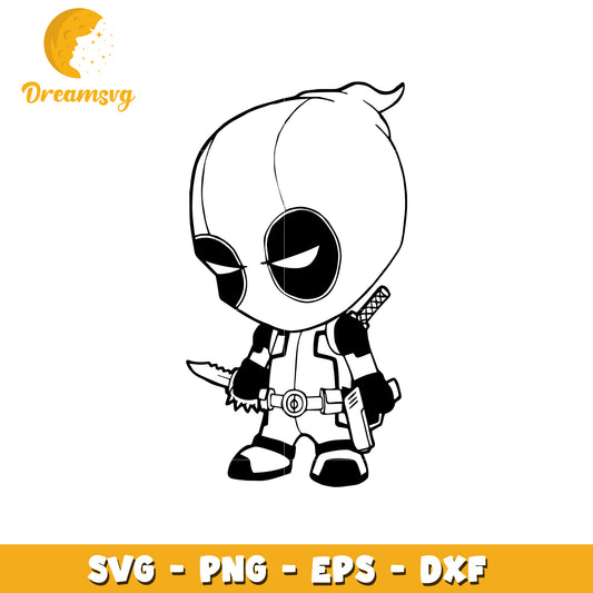 Cute Deadpool Character SVG for Crafting and Design Use