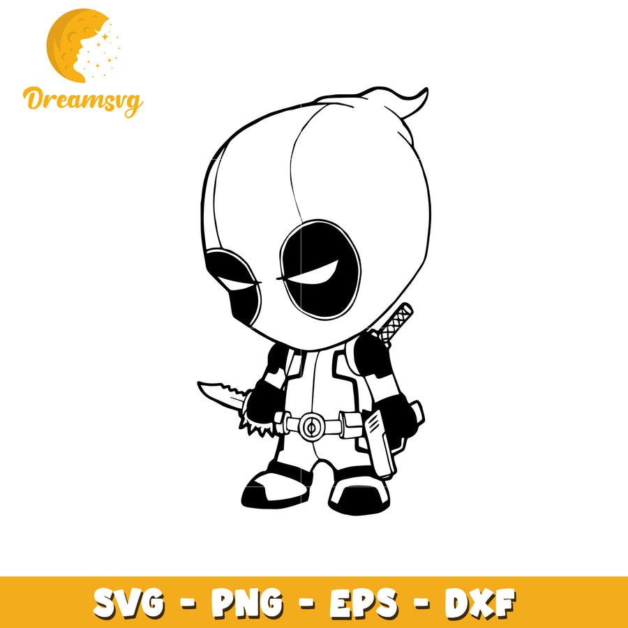 Cute Deadpool Character SVG for Crafting and Design Use