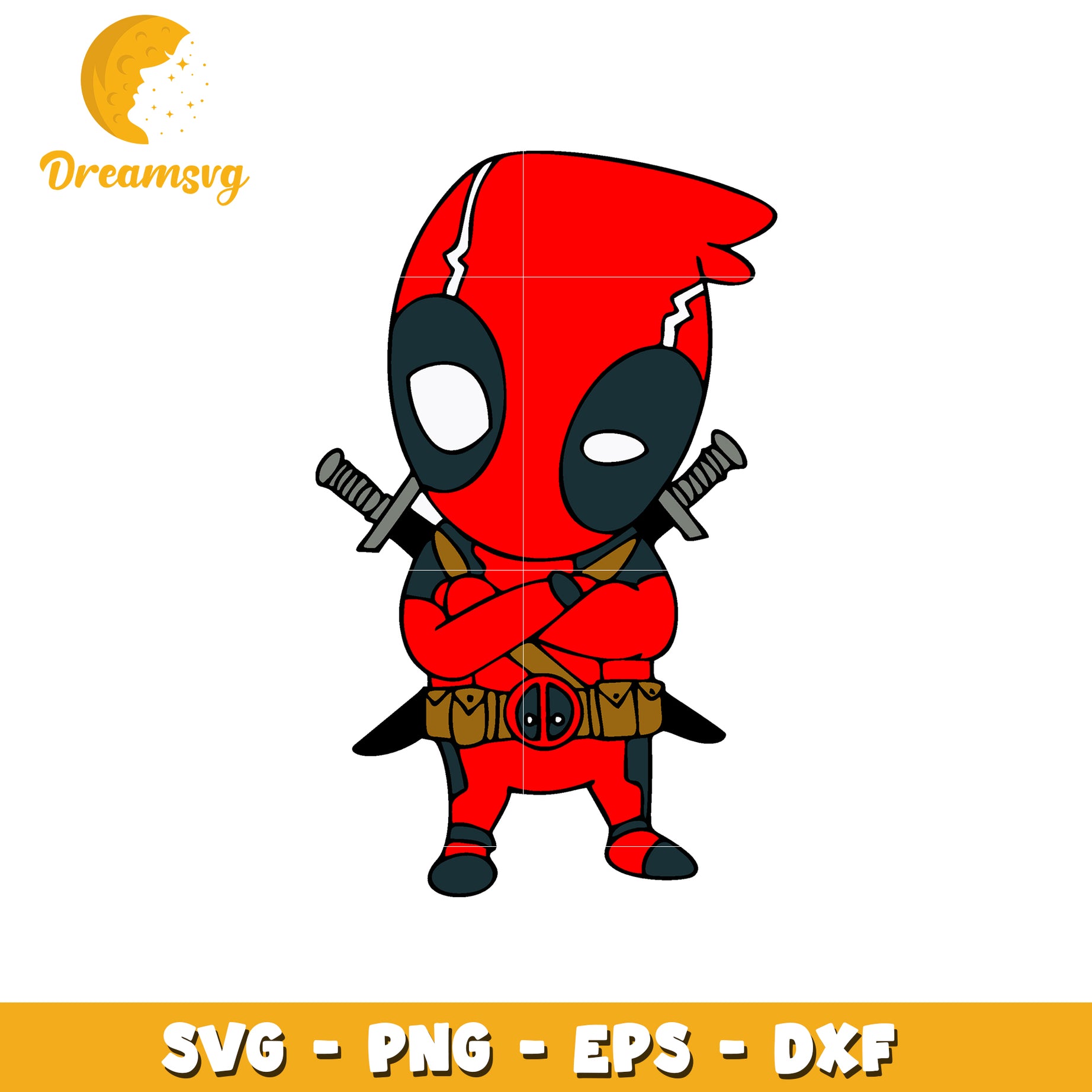 Cute Deadpool Character SVG for Fun Craft Projects