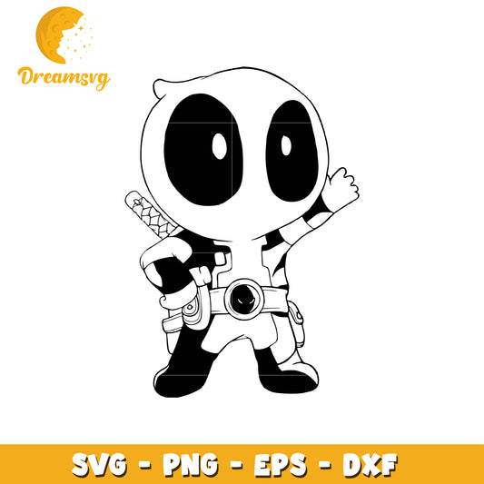 Cute Deadpool PNG, SVG, EPS, DXF Files